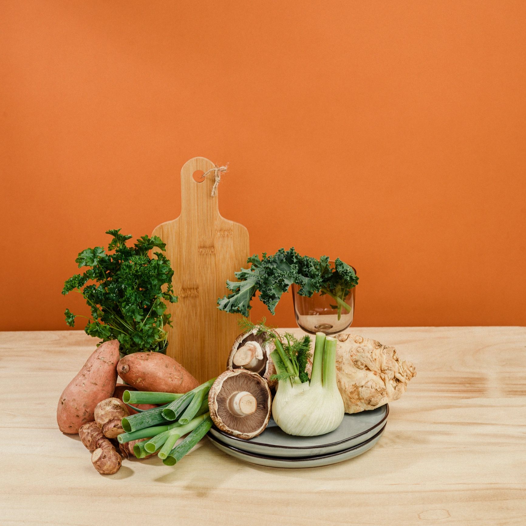 Fresh vegetables arranged for healthy cooking